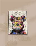 Street Graffiti Fashion Violent Teddy Bear Wall Art