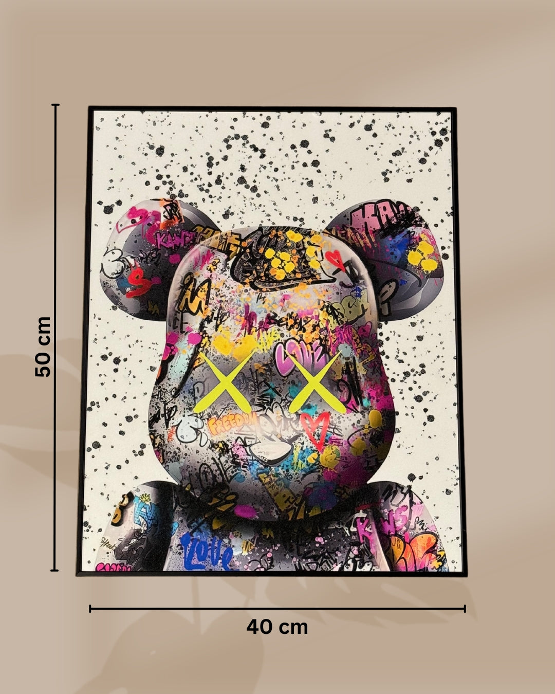 Street Graffiti Fashion Violent Teddy Bear Wall Art