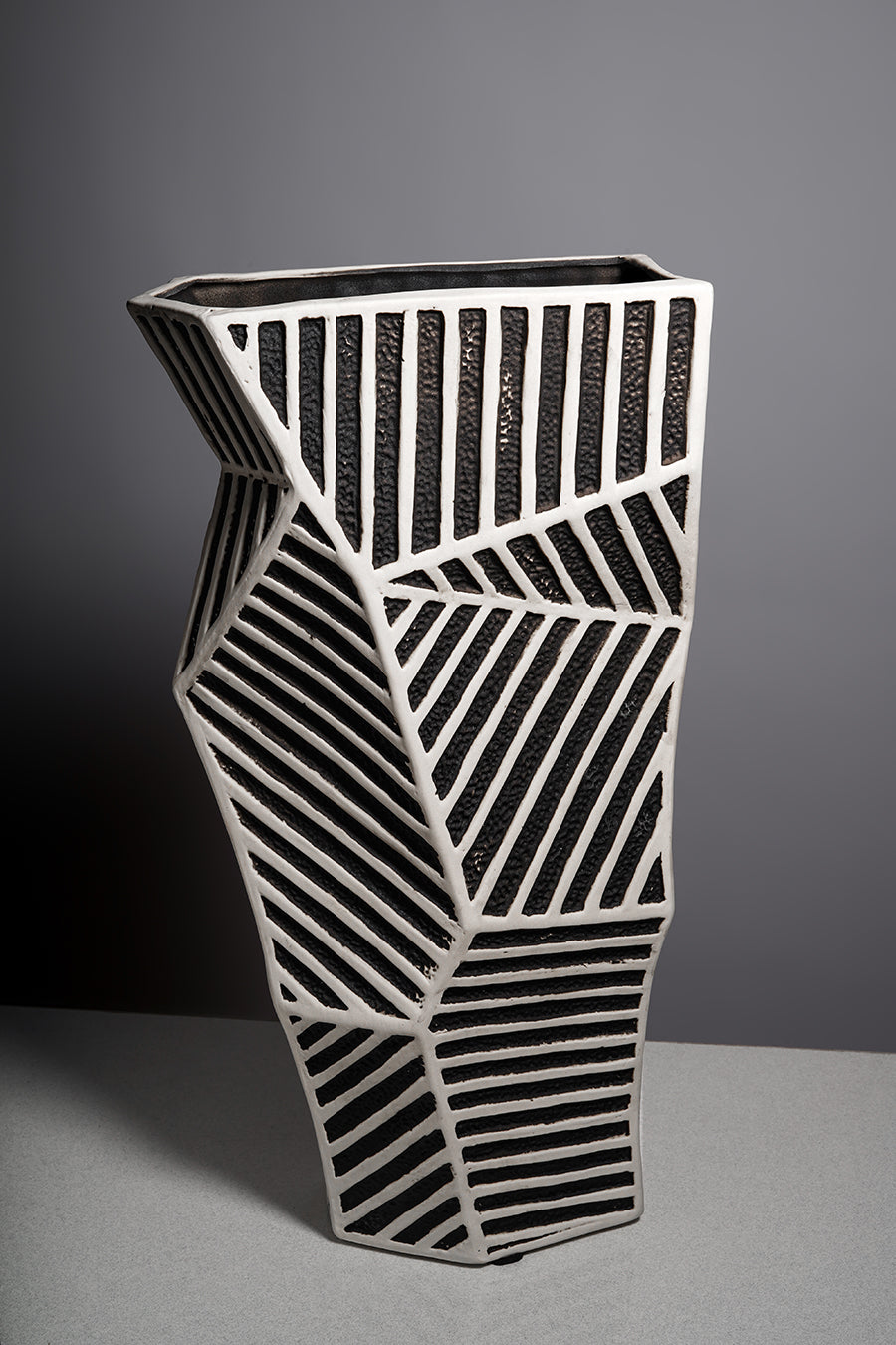 Ceramic Black White Vase