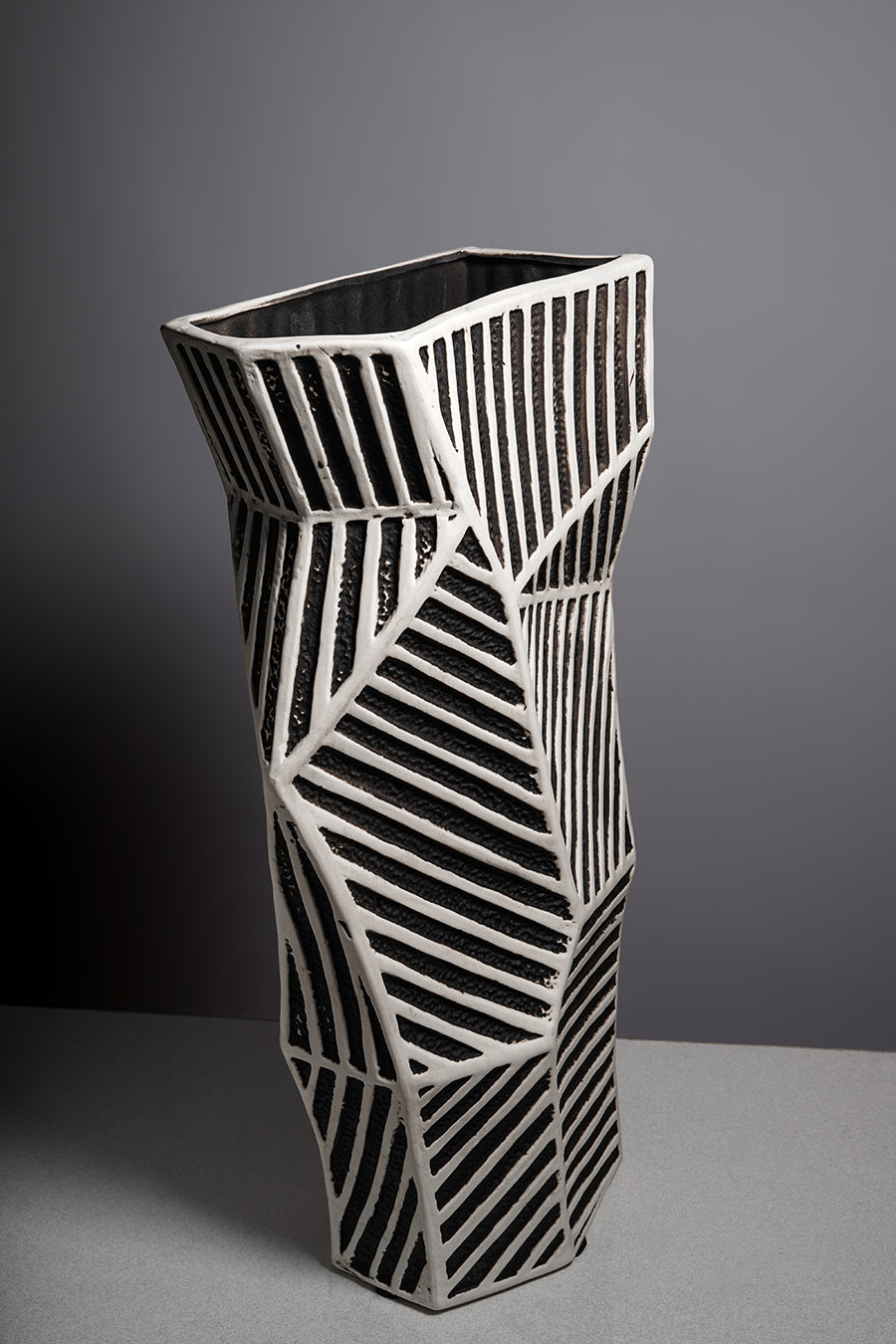 Ceramic Black White Vase