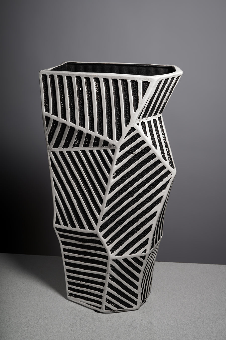 Ceramic Black White Vase