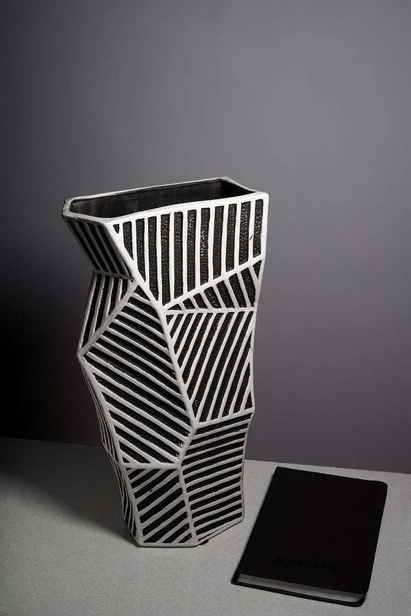 Ceramic Black White Vase