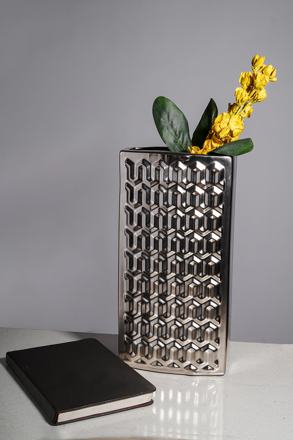 Ceramic Silver Vase