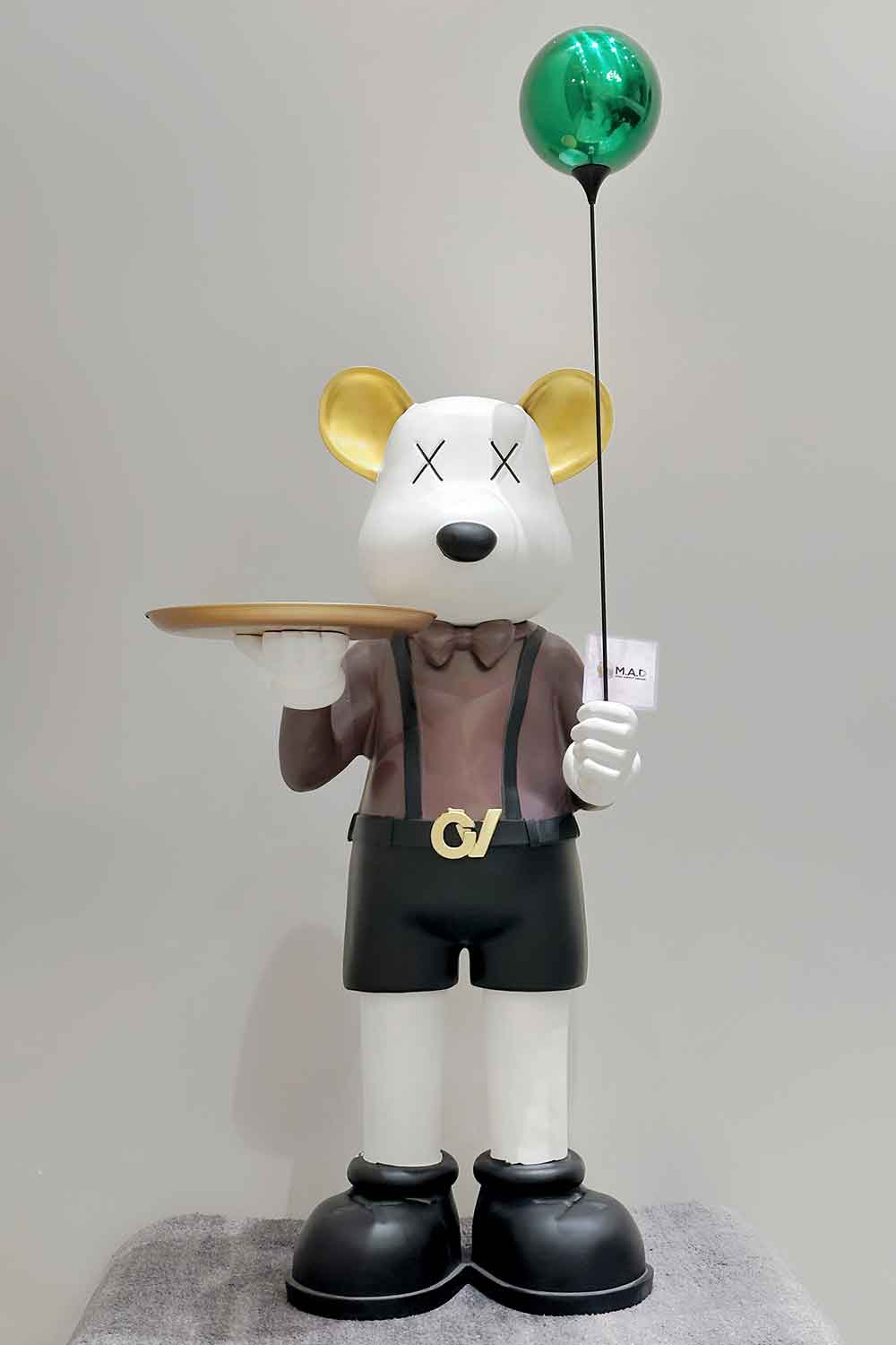 BEAR WITH BALLOON & SERVING TRAY