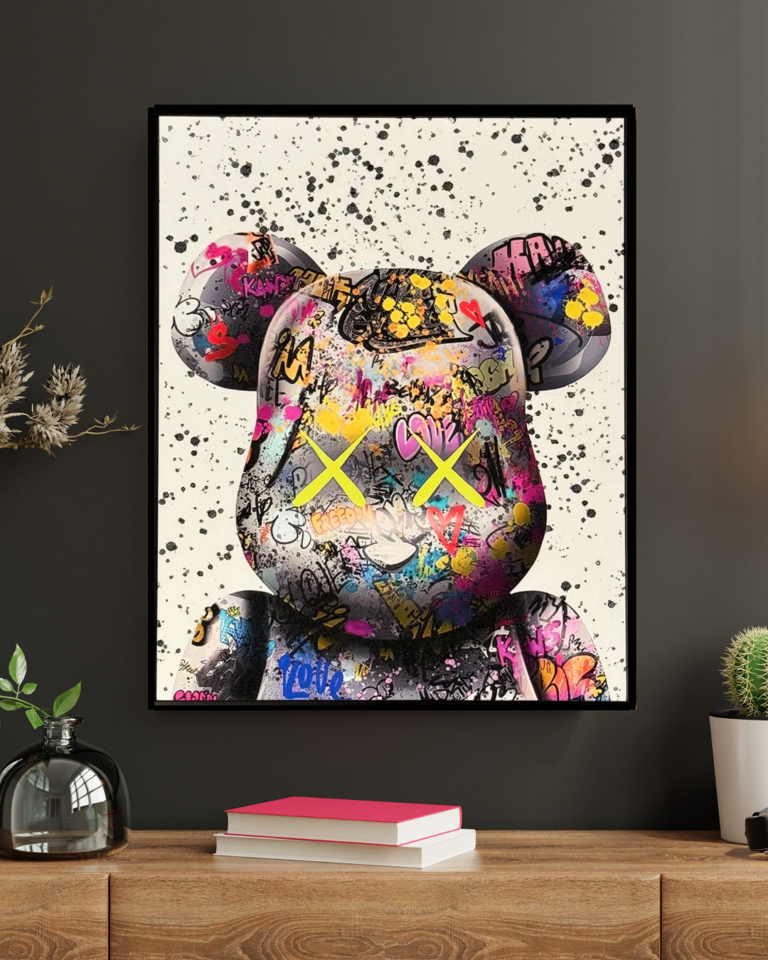 Street Graffiti Fashion Violent Teddy Bear Wall Art